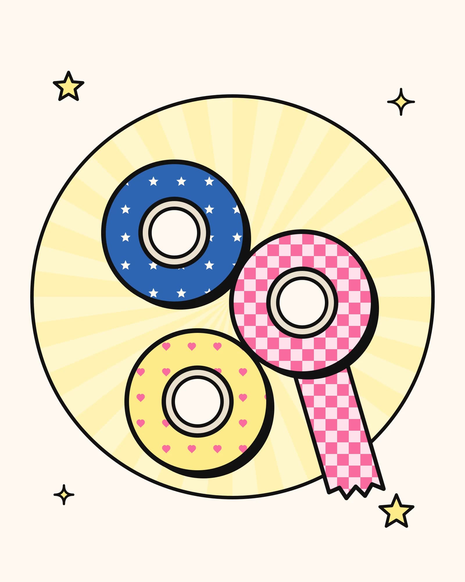 Washi tape Estrelinhas (kit com 3)